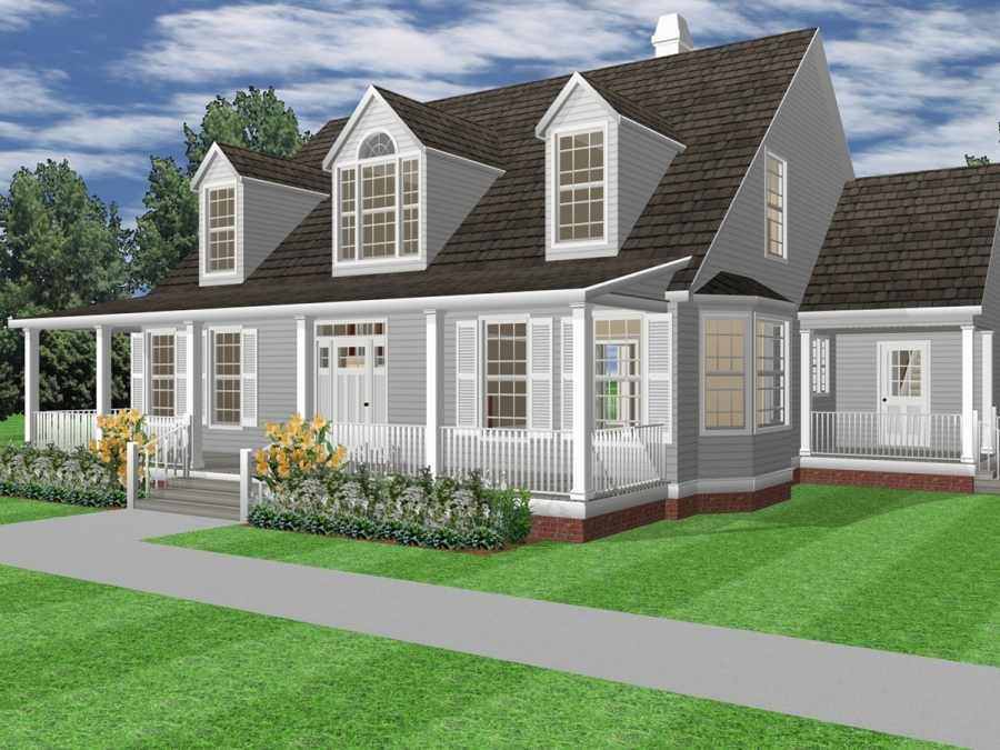 Дом из бруса с террасой GDE-2